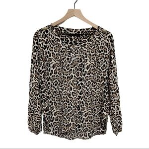Zara Animal Print V-Neck Blouse Size M